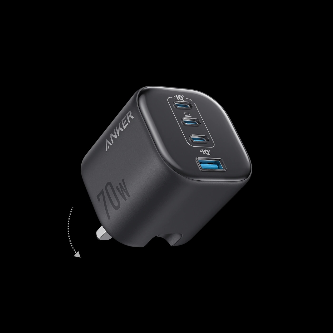 Anker Zolo Charger, 4-Port Foldable Wall Adapter with Fast 70W Output, image 1