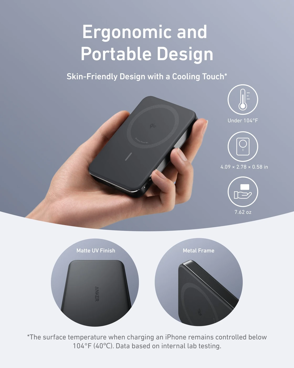 Anker MagGo Power Bank, 10,000mAh Wireless Charger, Ultra-Slim, 15W Fast Charging, image 4
