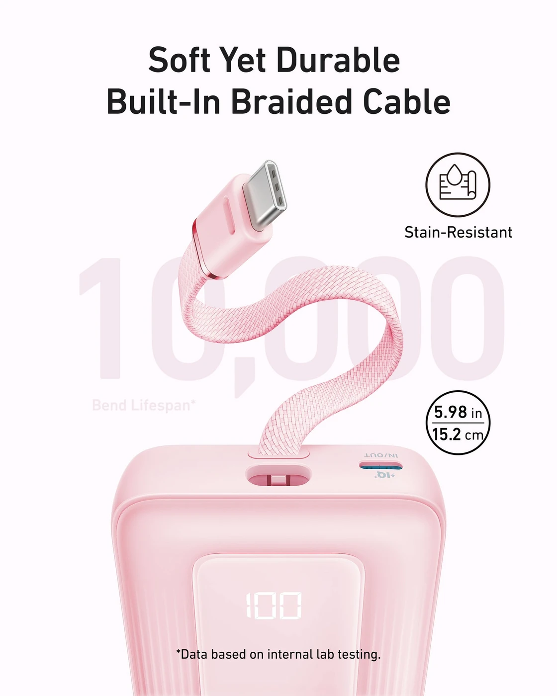Anker Zolo Power Bank (20K, 30W, Built-In USB-C Cable), image 4