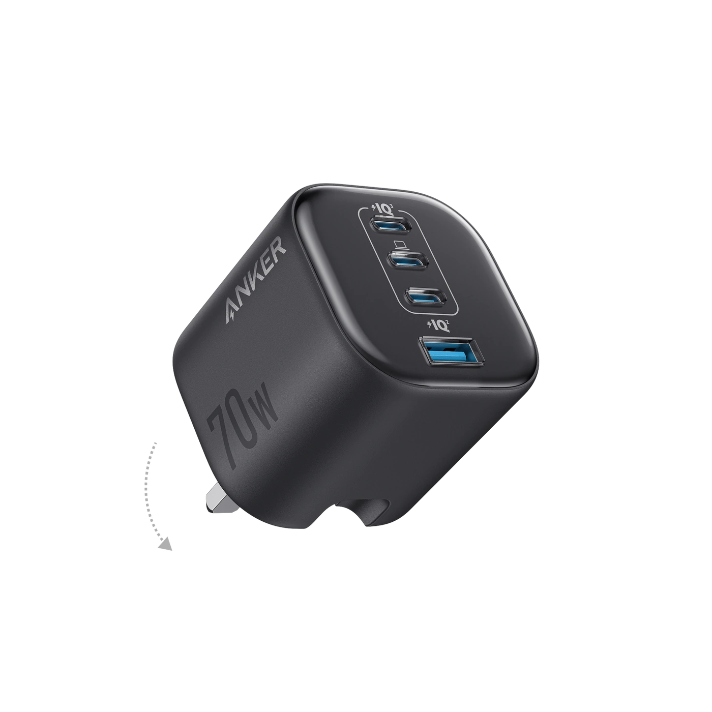 Anker Zolo Charger, 4-Port Foldable Wall Adapter with Fast 70W Output, gallery view 1